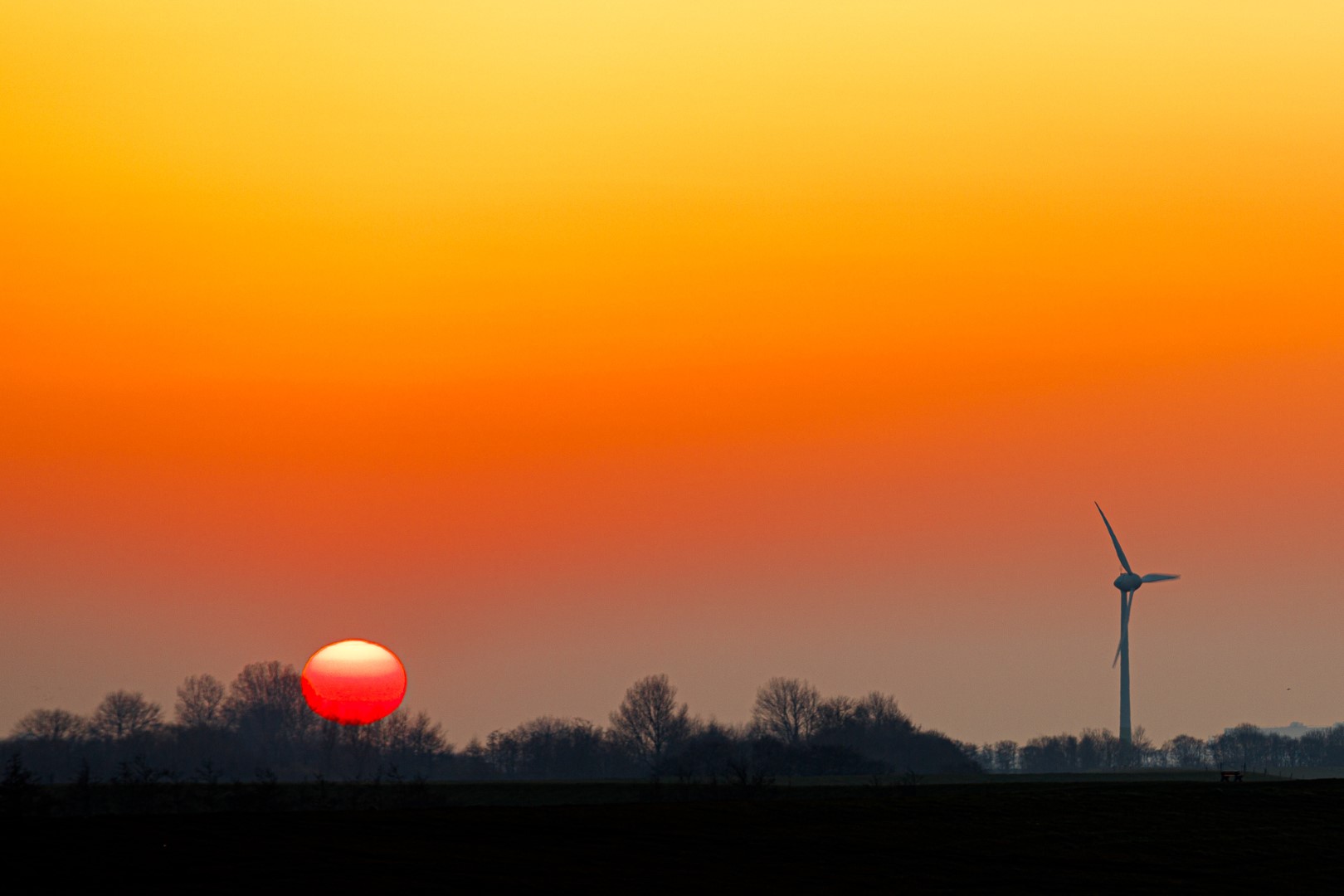 Sonnenuntergang an der Elbe